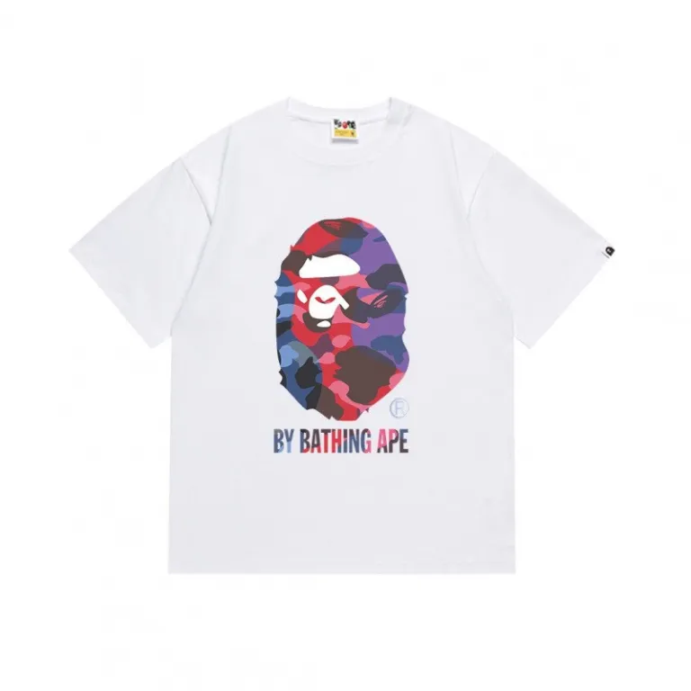 تی‌شرت BAPE تابستانی طرح سر میمون استتاری مردانه و زنانه استایل ژاپنی موجودی عمده
