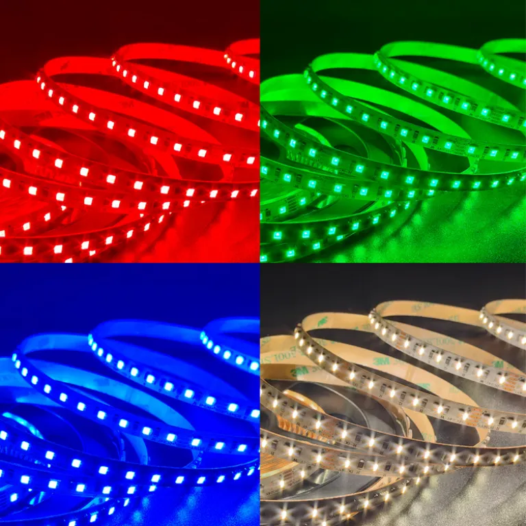 نوار LED چهارکاره RGBW 24v کم‌ولتاژ 120 مهره در متر، مناسب دکوراسیون بار و KTV، نوار 3535