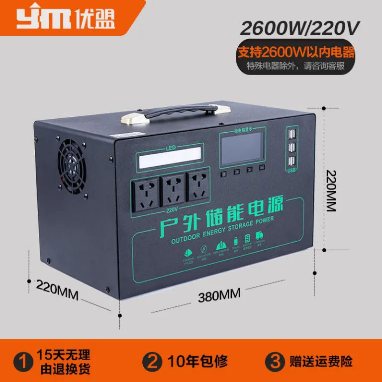 پاوربانک جدید 220V با ظرفیت بالا و قابل حمل برای سفر، پخش زنده، کمپینگ و برق اضطراری