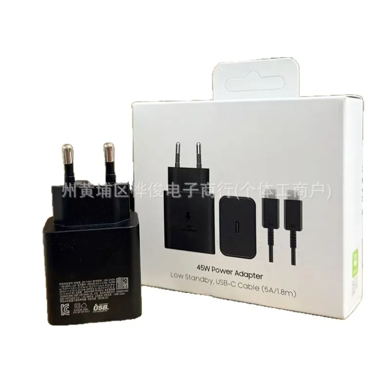 شارژر سامسونگ PD45W سازگار با Samsung، شارژر سریع استاندارد کره KC، کابل شارژ سریع 5A