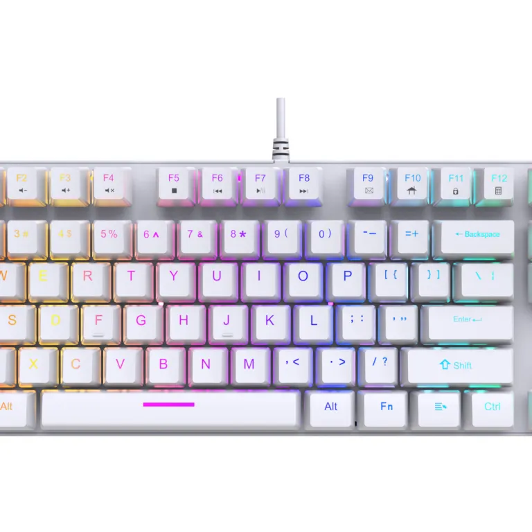 کیبورد مکانیکی فلزی K87 با 87 کلید، نور RGB، سوییچ آبی، مناسب بازی و اداری