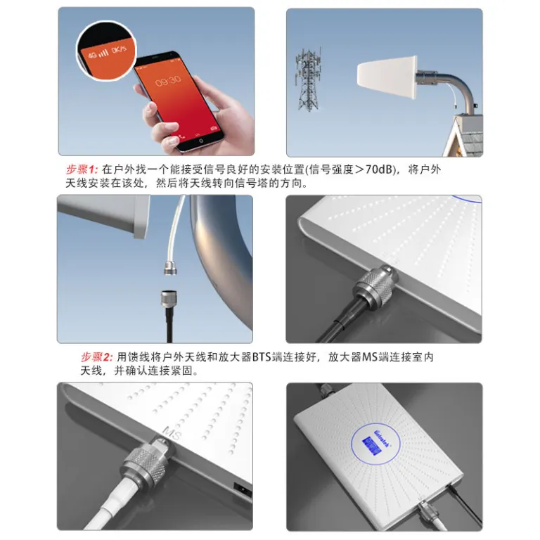 تقویت‌کننده سیگنال موبایل سه‌شبکه 2G3G4G برای ویلا، زیرزمین و مناطق کوهستانی
