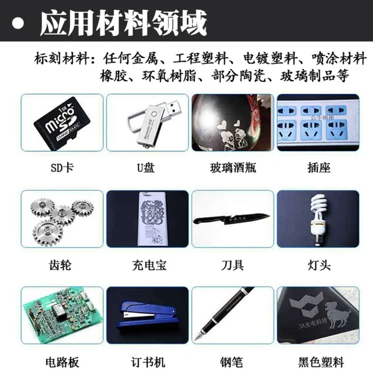 دستگاه حکاکی لیزری توری فلزی، حکاکی دقیق 20 وات 30w50 وات، دستگاه کدزنی و حکاکی لیزری