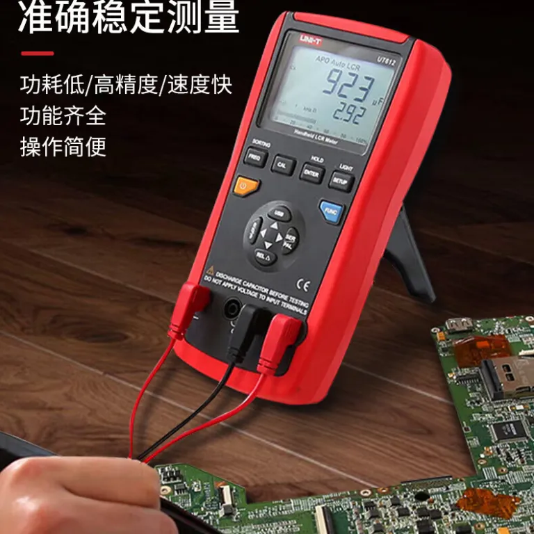 یونیتی UT611/UT612 پل دیجیتال LCR دستی با دقت بالا برای اندازه‌گیری ظرفیت خازنی، اندوکتانس و مقاومت