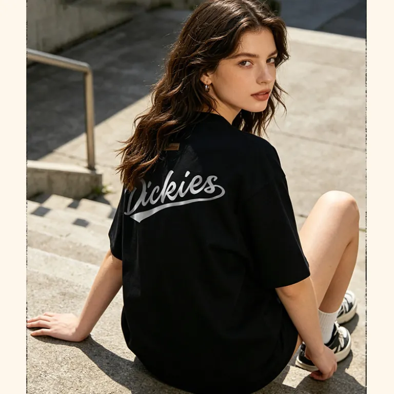 تی‌شرت مردانه نخی سنگین Dickies، تنفس‌پذیر و راحت، مدل کلاسیک وینتیج، آستین کوتاه، استایل روزمره آمریکایی
