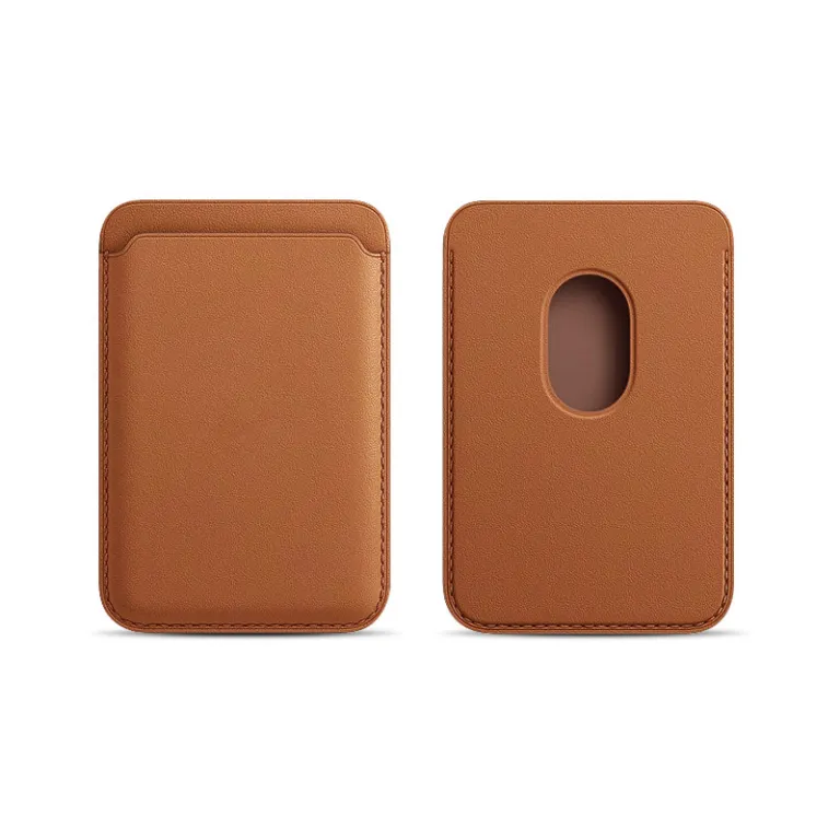کیف کارت چرم PU مگ‌سیف با آهنربای قوی مناسب اپل 16Pro کیف کارت قاب گوشی iPhone17 جا کارتی مگنتی
