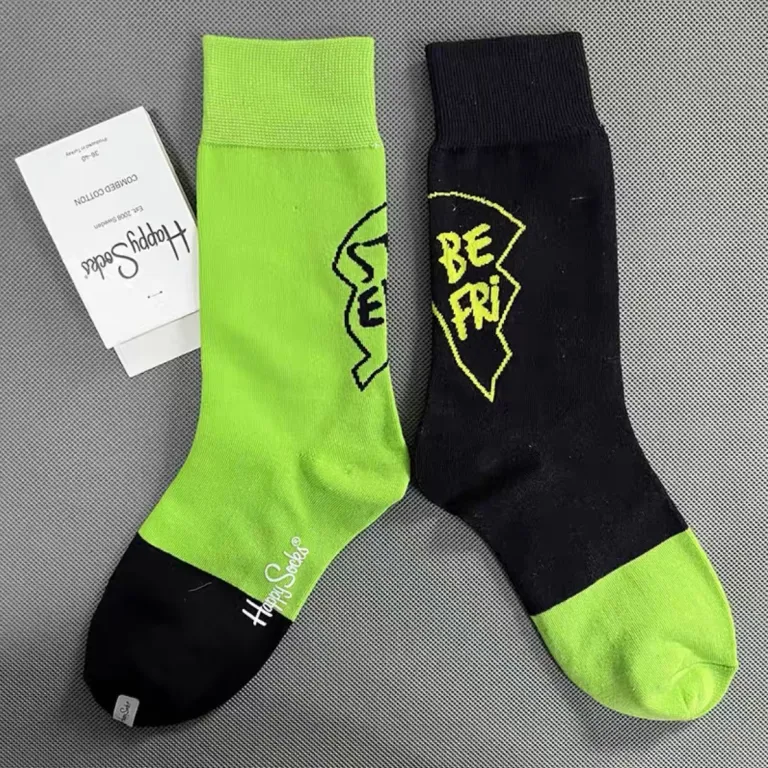 جوراب زنانه رنگارنگ HappySocks طرح کارتونی بامزه مدل اینستاگرامی نیمه‌ساقه بیرونی خیابانی