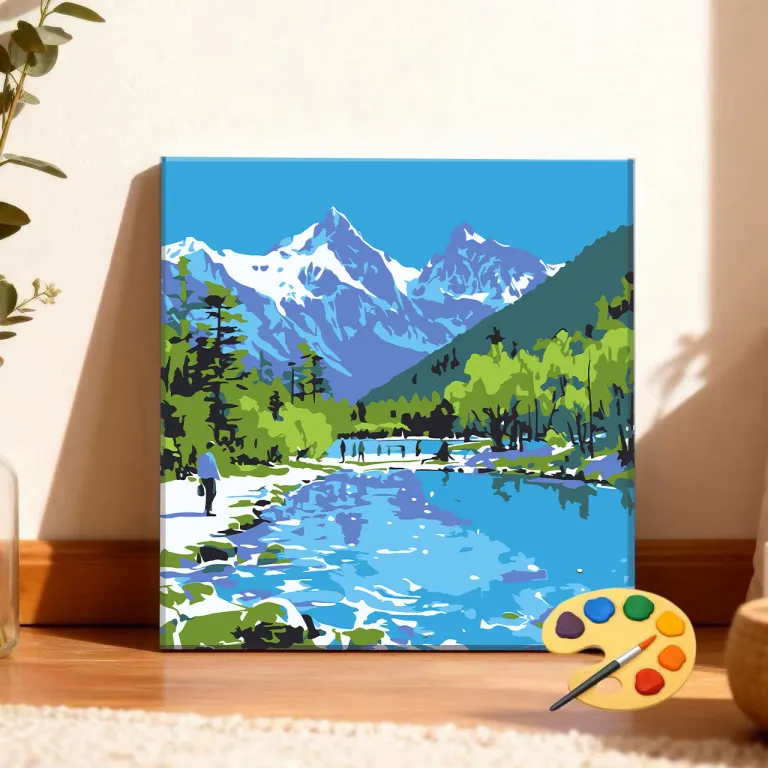 انتخاب برتر برون‌مرزی 20*20 اندازه نقاشی رنگ‌روغن دیجیتال منظره DIY رنگ‌آمیزی دستی ضد استرس آرامش‌بخش نقاشی تزئینی اکریلیک
