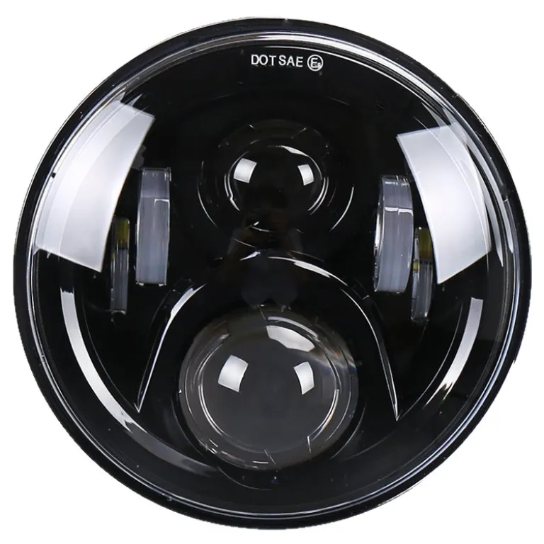 7 اینچ چراغ بزرگ هارلی رانگلر 6 مهره 60W اصلاح‌شده موتورسیکلت آفرود چراغ جلو LED با چشم فرشته سفید زرد