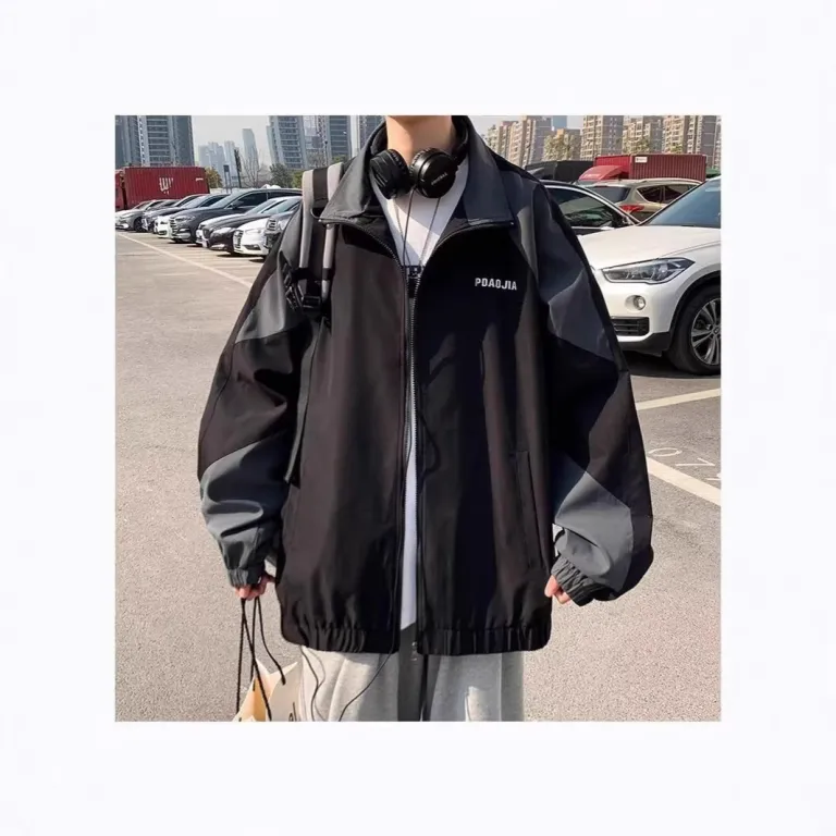کاپشن مردانه 2025 مدل جدید بهاره و پاییزه ترند و همه‌پسند، ژاکت یقه برگردان کژوال پسرانه استایل هنگ‌کنگی گشاد