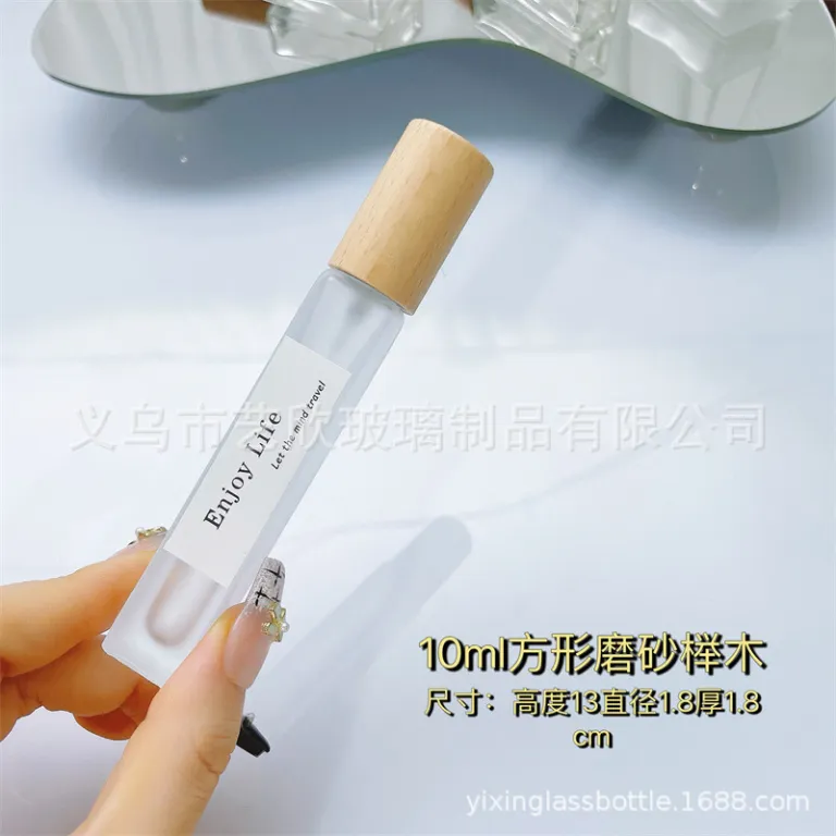 شیشه تقسیم عطر با درب چوبی خالی شیشهای 10ml لوکس مسافرتی قابل حمل 5ml شیشه اسپری نمونه شیشه عطر