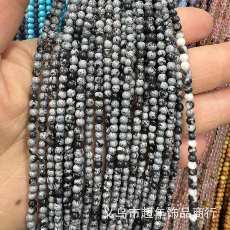2mm3mm4mm مهره‌های گرد کوچک سنگ طبیعی، لوازم جانبی زیورآلات، آمیتیست، آونتورین سبز، تورمالین، مهره‌های DIY عمده
