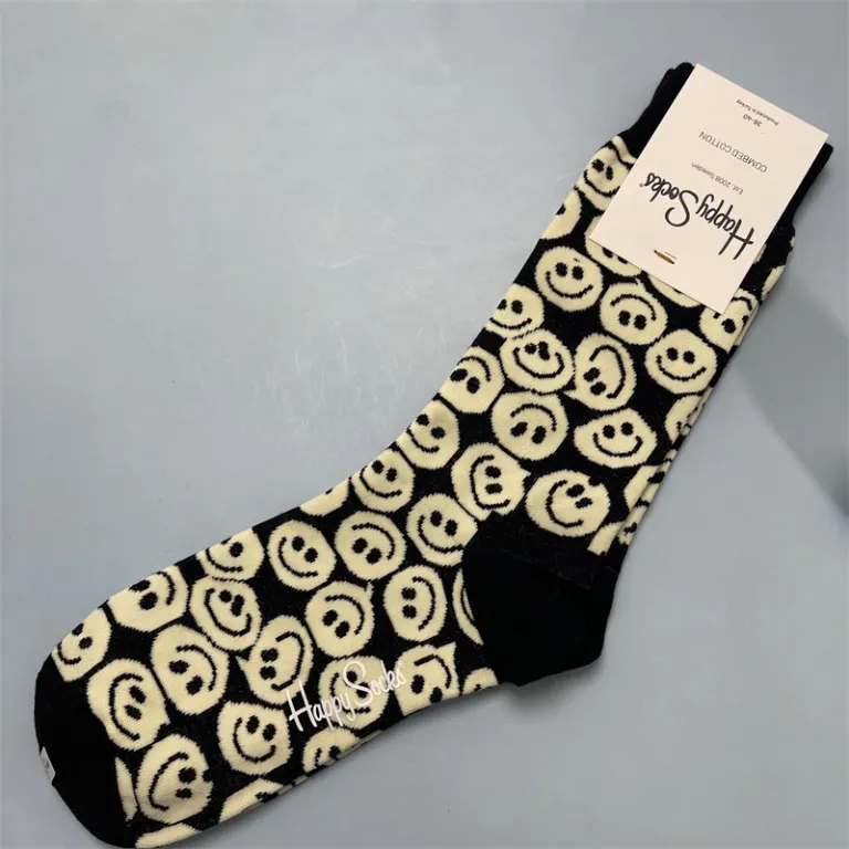 جوراب زنانه رنگارنگ HappySocks طرح کارتونی بامزه مدل اینستاگرامی نیمه‌ساقه بیرونی خیابانی