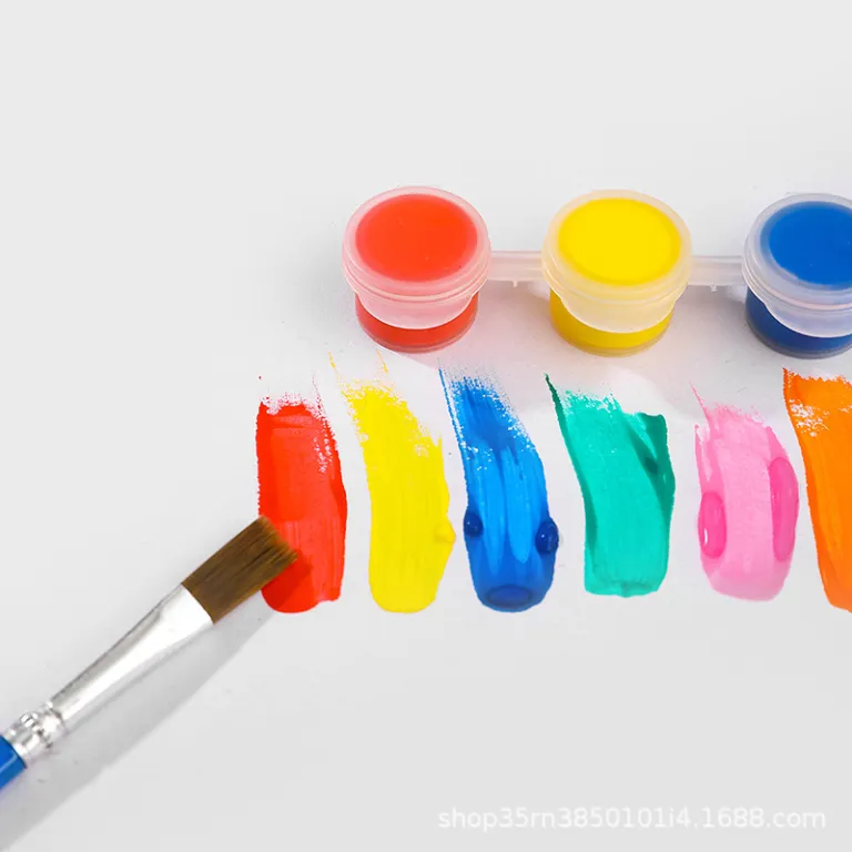 5ml بسته شش‌تایی رنگ اکریلیک براق برای کاردستی کودکان، نقاشی روی عروسک وینیل و دیوار
