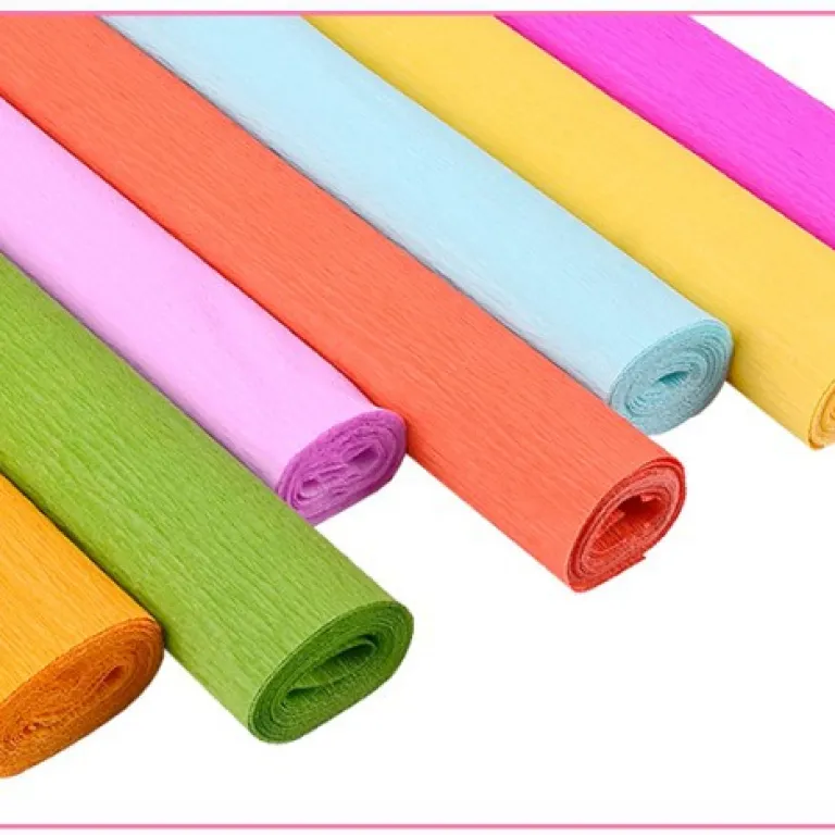 فروش مستقیم کارخانه، کاغذ کرپ رنگی ضخیم، مواد ساخت گل دستی، کاغذ DIY چین‌دار، کاغذ دستی برای گل رز