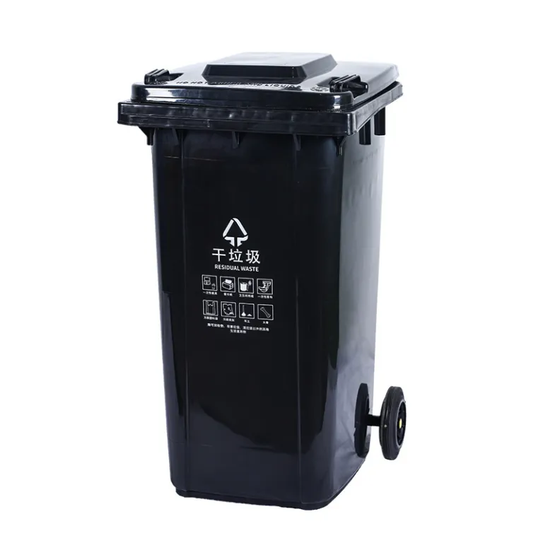 360L سطل زباله تفکیک زباله پارک و خیابان 240L لیتری بزرگ بهداشتی درب‌دار برای فضای باز عمده