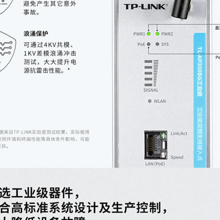 TP-LINK TL-AP300DG اکسس پوینت بی‌سیم صنعتی دو بانده گیگابیتی با تغذیه PoE و نصب ریل DIN