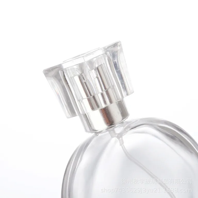 بطری شیشهای عطر جدید و لوکس موجود در انبار کارخانه، درب پیچی، قابل حمل، اسپری فشاری، بطری خالی نمونه