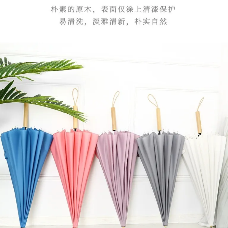 چتر دسته‌چوبی کلاسیک با قابلیت چاپ لوگو مناسب باران و آفتاب 16K اتوماتیک تبلیغاتی و صادراتی