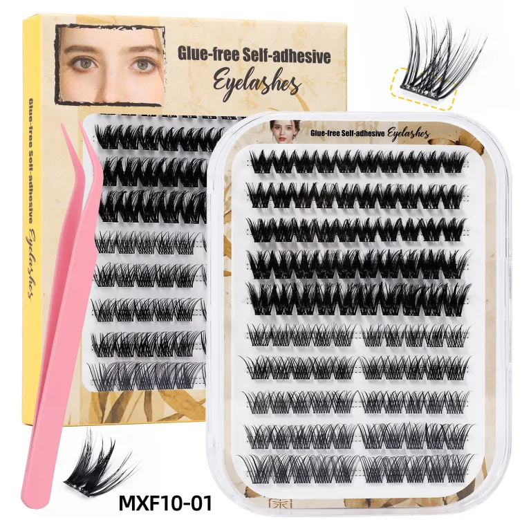 مژه مصنوعی بدون چسب آمازون، ست مژههای تکه‌ای فر و پرپشت DIY کراس‌بردر cluster lashes