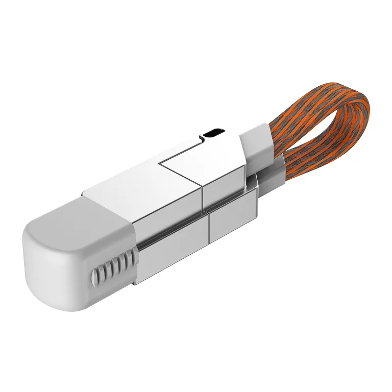 کابل دیتا چهارکاره آلیاژ روی 65W قابل حمل مناسب شارژ سریع آیفون