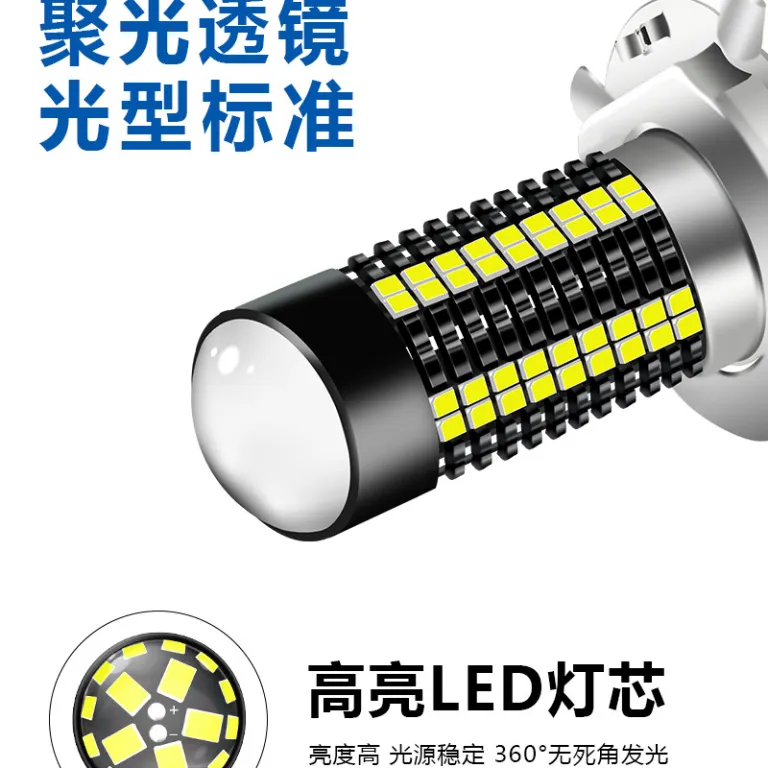 چراغ جلو LED موتورسیکلت TGZ H4P15DH6BA20D126SMD لنزدار با نوار نور فوق‌روشن