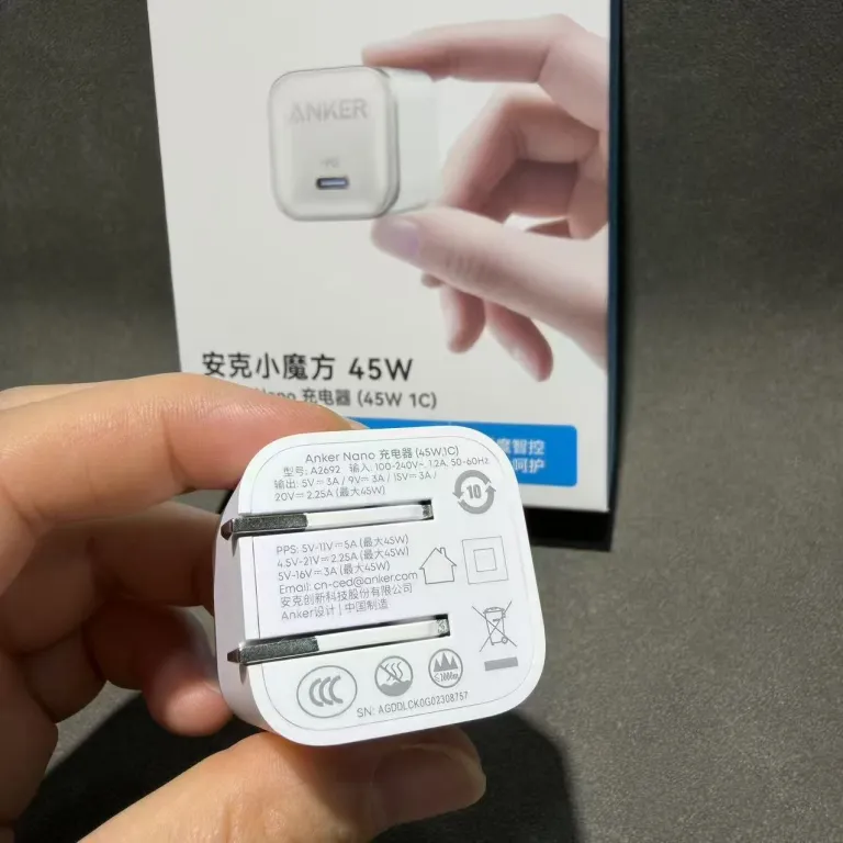 شارژر Anker سازگار با اپل PD45W شارژر سریع iPhone17/16 شارژر موبایل 45W