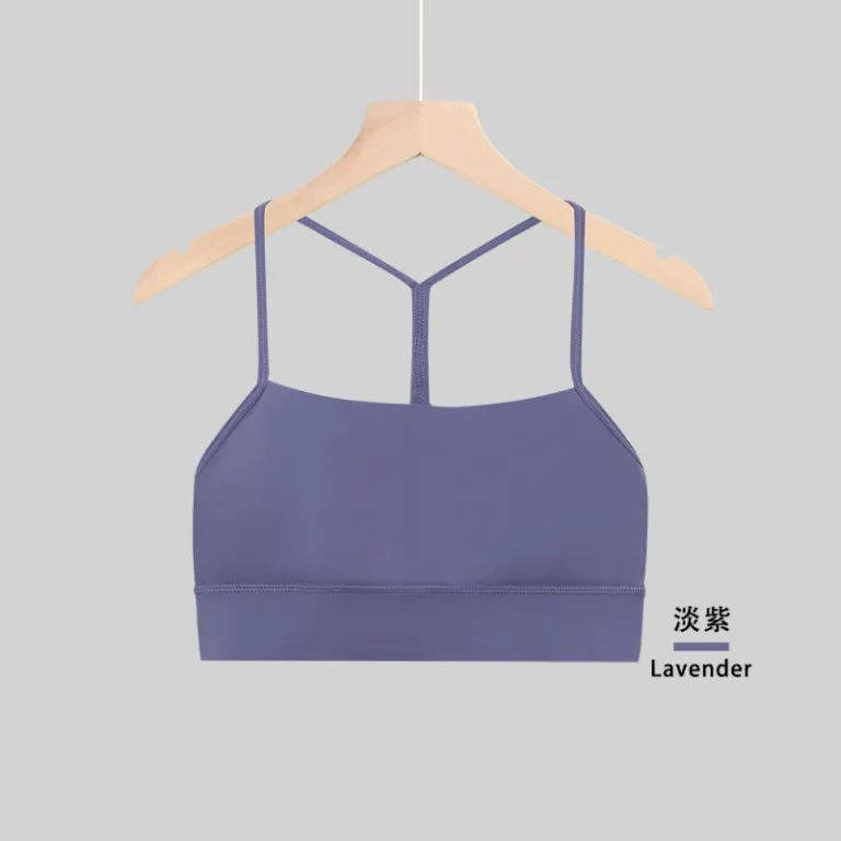 تاپ یوگا و بدنسازی زنانه lulu مدل Y پشتباز با پد داخلی، زیرپوش ورزشی بدون درز