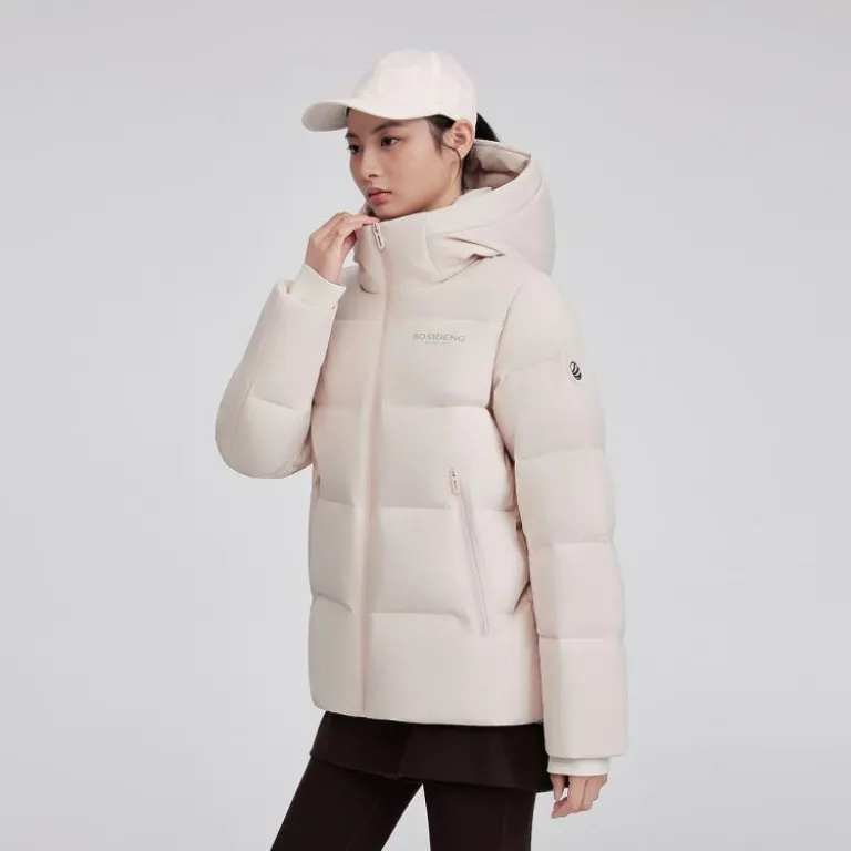 بوسیدنگ پرفروش، کاپشن پر مردانه و زنانه کوتاه با کلاه، گرم و مناسب ورزش در فضای باز