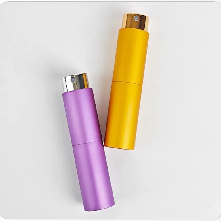 موجود 5ml بطری دو بخشی آلومینیومی آنودایز شده برای عطر، بطری اسپری آلومینیومی لوکس، بطری خالی قابل حمل، مناسب برای فروش بین‌المللی