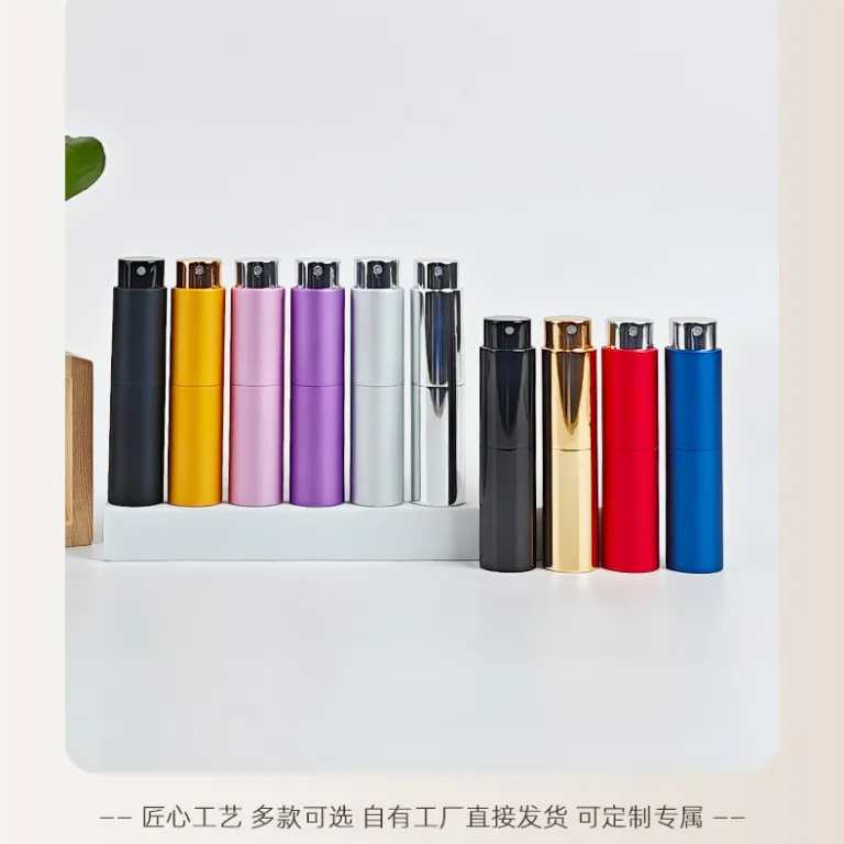 موجود 5ml بطری دو بخشی آلومینیومی آنودایز شده برای عطر، بطری اسپری آلومینیومی لوکس، بطری خالی قابل حمل، مناسب برای فروش بین‌المللی