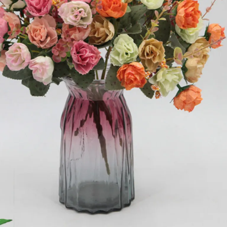 دسته گل رز الماسی پاییزی 21 سر مصنوعی تزئینی برای منزل، راهرو و عروسی - عمده