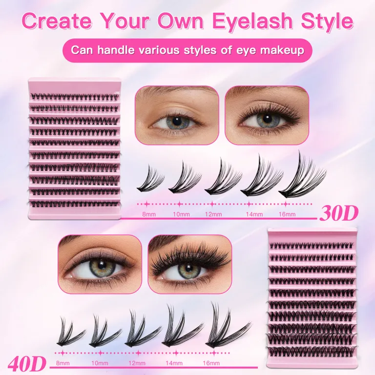 ست مژه مصنوعی اکستنشن 30D40D سینی ده ردیفه پلکانی عمده مژه نرم