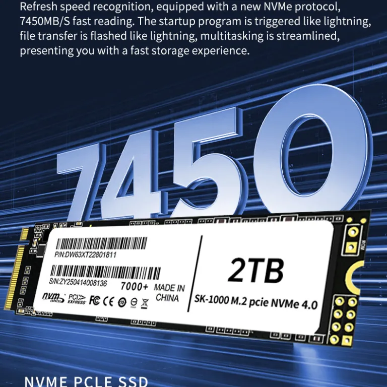 انگلیسی 7000+NVMe4.0 حافظه جامد 2280512g لپ‌تاپ 2tPCIe پروتکل SSD 1t