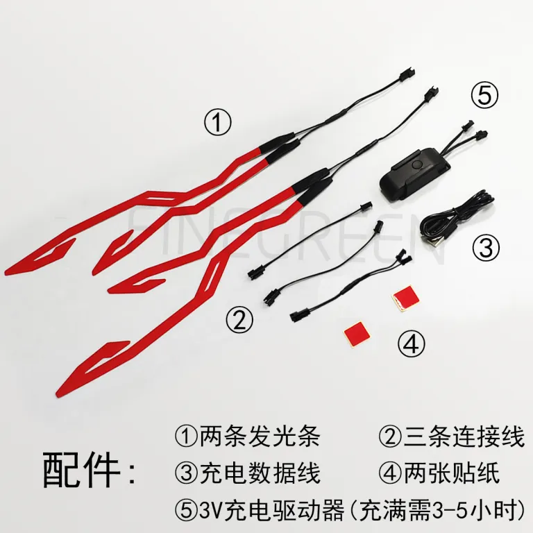 چراغ LED کلاه ایمنی موتورسیکلت، نوار نورانی USB، نوار LED کلاه ایمنی، تولیدکننده نوار EL کلاه