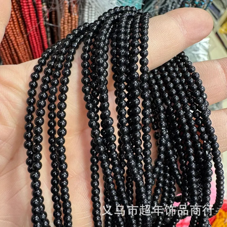 2mm3mm4mm مهره‌های گرد کوچک سنگ طبیعی، لوازم جانبی زیورآلات، آمیتیست، آونتورین سبز، تورمالین، مهره‌های DIY عمده