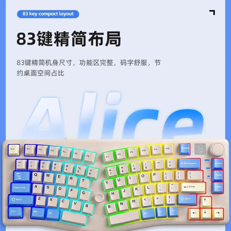 کیبورد مکانیکی آلیس LEOBOG A75 با قابلیت تعویض گرم، RGB، سفارشی‌سازی شده برای بازی و کارهای اداری و تبلت، ساختار TOP
