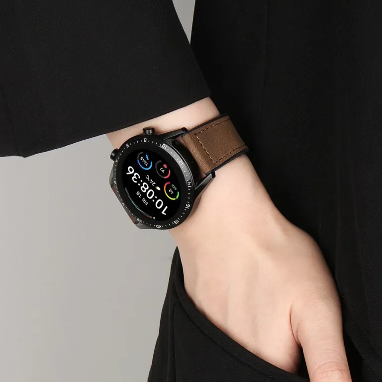 بند چرمی gt6 مناسب ساعت هوشمند هواوی واچ gt7 مدل watchgt5 طرح جدید اسپرت 3 تنفسپذیر gt4 پاییز و زمستان
