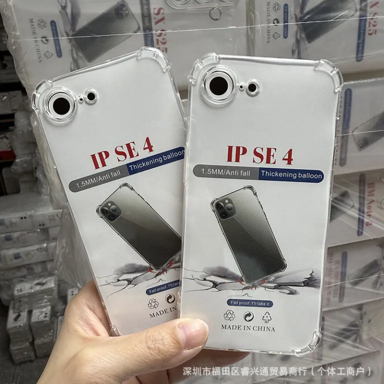 قاب شفاف ضد ضربه با چهار گوشه بالشتک دار مناسب اپل 16E آیفون 17 14promax 12 15 کاور محافظ