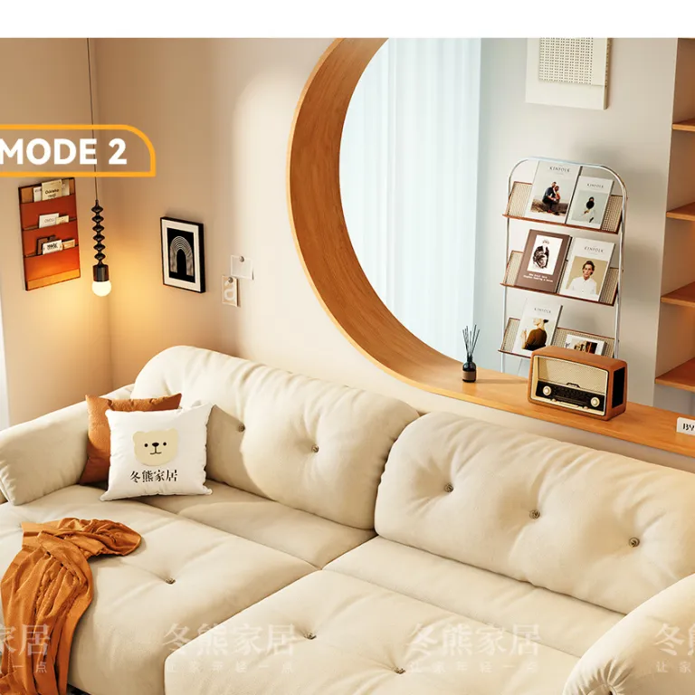 مبل برقی ابری یوندو فوشان مناسب پذیرایی، مدرن و ساده، تاشو به سبک کرِم، پارچهای چندکاره و تخت‌شو برای فضاهای کوچک