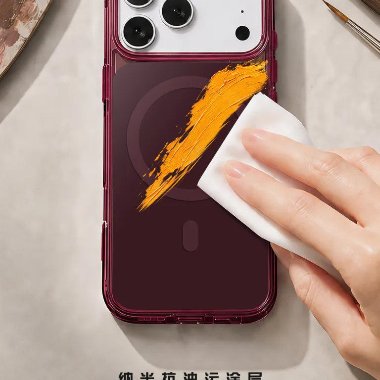کیف رسمی دوکاره مخصوص اپل 18 طرح جدید قرمز گیلاسی iPhone17PM کیف مگنتی