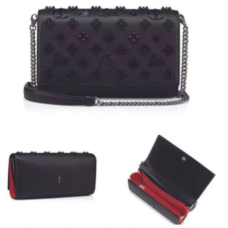 کیف دوشی زنانه طرح Christian Louboutin با پرچ و کف قرمز