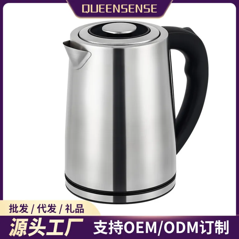 کتری برقی استیل ضدزنگ خانگی با ظرفیت بالا 1.8L برای جوشاندن آب، هدیه شرکتی و سفارشی عمده