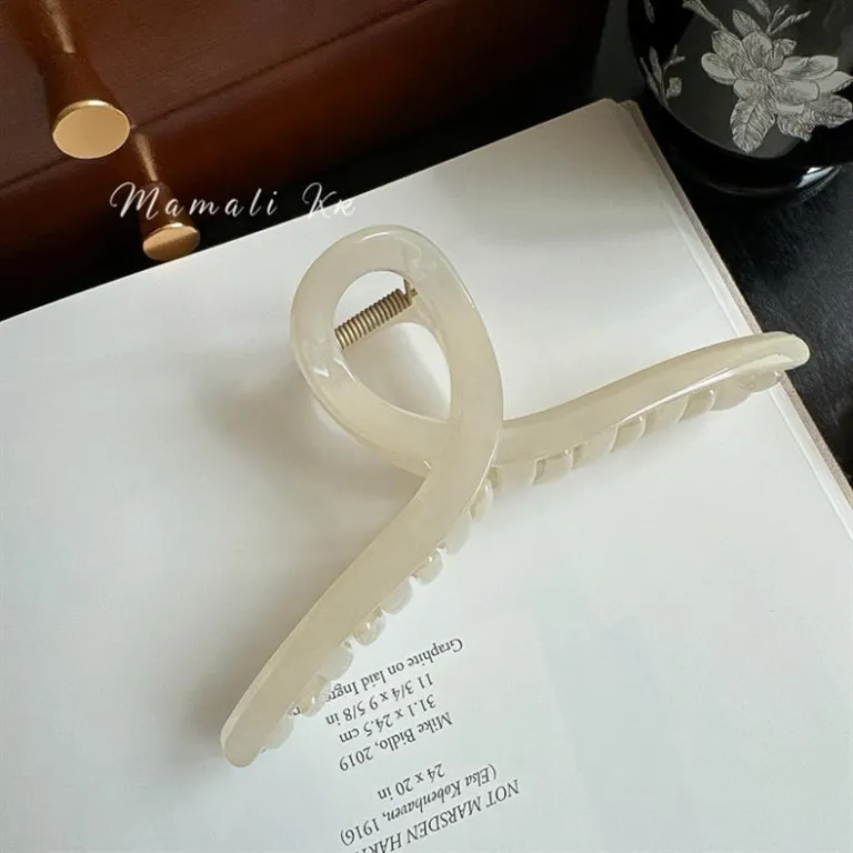گیره موی کوسه‌ای 13cm سایز بزرگ اکریلیک زنانه پشت سری DIY مواد اولیه پایه برای موهای پرپشت