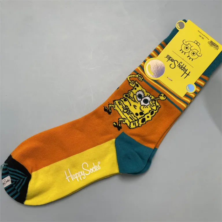 جوراب زنانه رنگارنگ HappySocks طرح کارتونی بامزه مدل اینستاگرامی نیمه‌ساقه بیرونی خیابانی