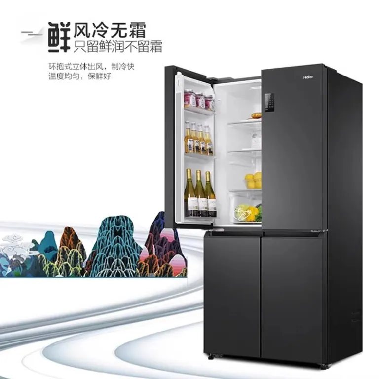 یخچال چهار درب کراس Haier/هاییر BCD-465WGHTDEDS9 کمپرسور اینورتر دوگانه با تصفیه بلک گلد