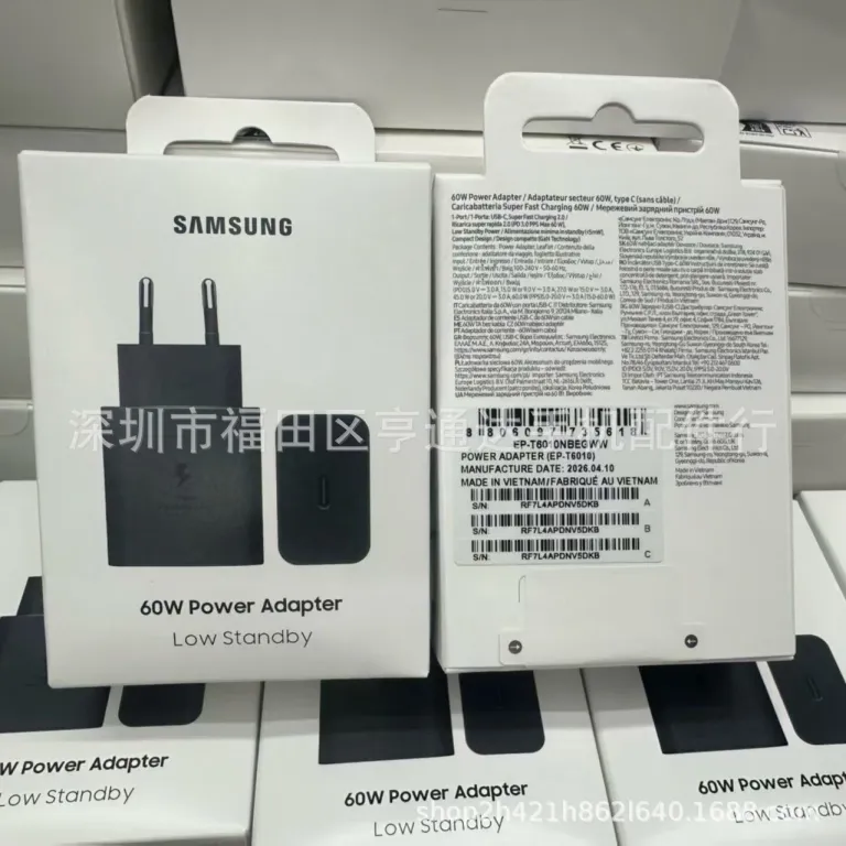 T6010 مناسب برای سامسونگ 60W شارژ سریع 3.0 آداپتور شارژ S26U/S25/S24 موبایل USB-C شارژر