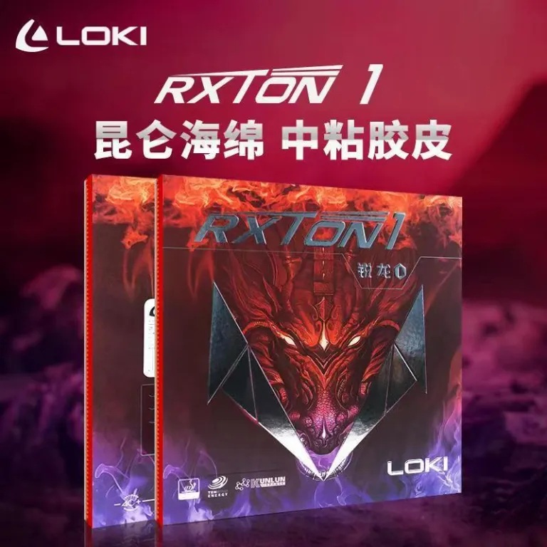 روکش لاستیکی چسبناک راکت پینگ‌پنگ LOKI Thor Ruilong 1 با اسفنج الاستیک بالا اصل