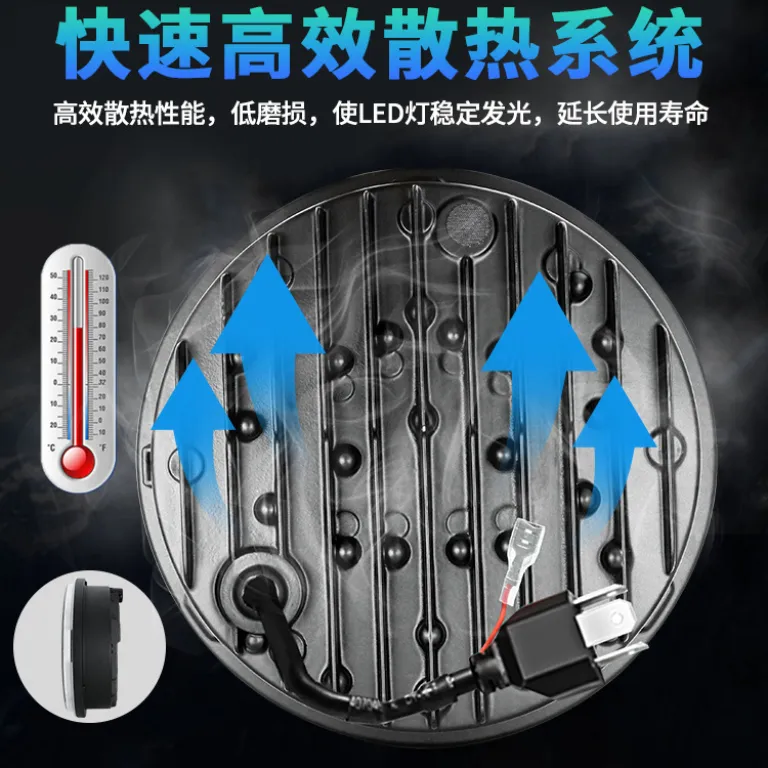 چراغ جلو LED گرد 4 مهره‌ای 60W برای جیپ رانگلر 5.75 اینچی آفرود و موتورسیکلت