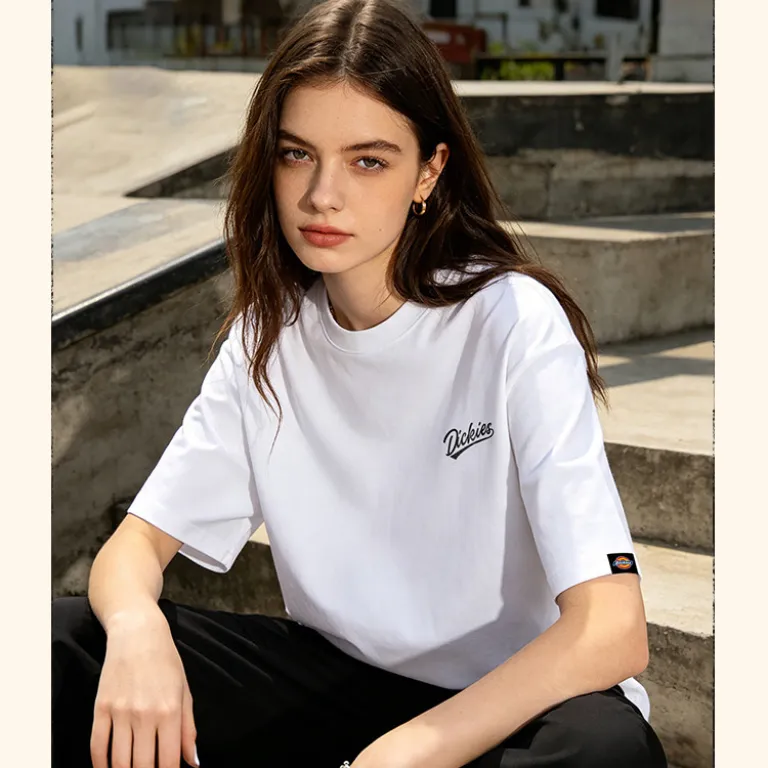 تی‌شرت مردانه نخی سنگین Dickies، تنفس‌پذیر و راحت، مدل کلاسیک وینتیج، آستین کوتاه، استایل روزمره آمریکایی